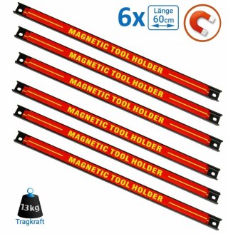 Sellnet 6x Magnetleiste für Werkzeuge 60 cm Werkzeughalter mit Tragkraft von 13 kg SN3522-6