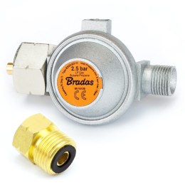 Sellnet Druckregler Gasregler Druckminderer 2,5 bar 8 kg/h mit Adapter RED4