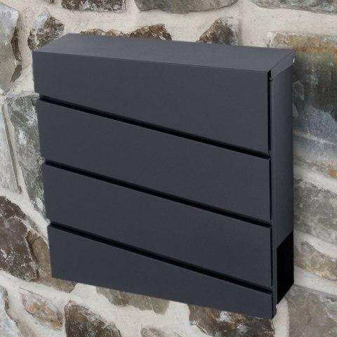 Verda Briefkasten aus verzinktem Stahl, Schwarz Matt SN3645-2