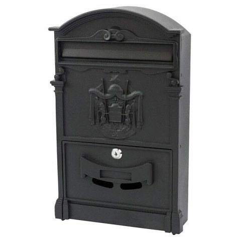 Verda Retro Briefkasten aus pulverbeschichtetem Aluguss, Schwarz Matt SN3663-2