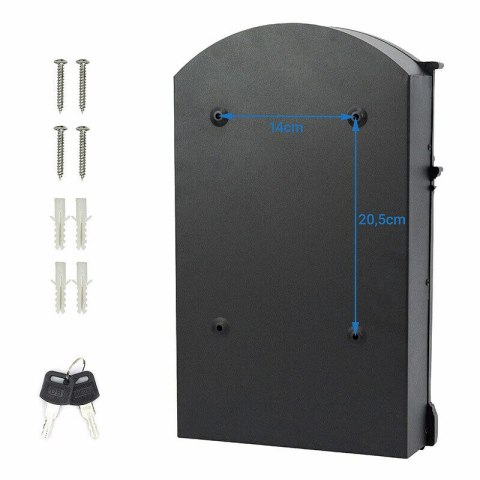 Verda Retro Briefkasten aus pulverbeschichtetem Aluguss, Schwarz Matt SN3663-2