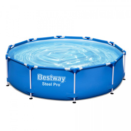 Bestway Steel Pro™ Frame Pool 305 x 76 cm, Set mit Filterpumpe, rund, blau 56679