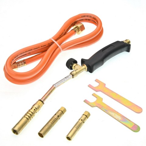 Sellnet Gasbrenner Handlötsatz mit 3 Brenneraufsätze und 1,5 Meter Schlauch, inklusive 4 bar Druckminderer SN0015R