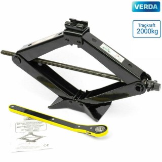 Verda Wagenheber 2t Scherenwagenheber 90 - 430 mm mit Ratsche SN4547
