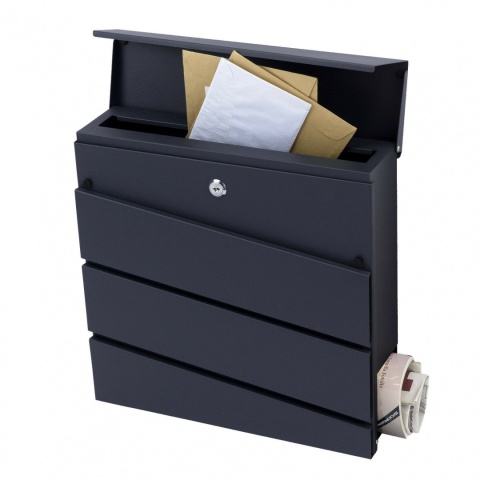 Verda Briefkasten aus verzinktem Stahl, Schwarz Matt SN3645-2