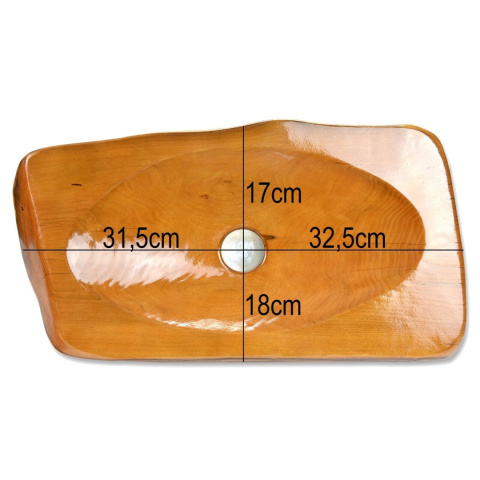Sellnet Holz-Waschbecken mit Click-Clack-Ablaufventil U106 Sellnet Holz-Waschbecken mit Click-Clack-Ablaufventil U106