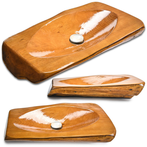 Sellnet Holz-Waschbecken mit Click-Clack-Ablaufventil U106 Sellnet Holz-Waschbecken mit Click-Clack-Ablaufventil U106