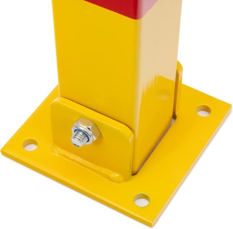 Verda 4x Parkpfosten, klappbare Parkplatzsperre 60 x 60 x 600 mm, gelb SN1807-4
