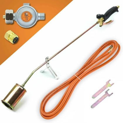 Sellnet Gasbrenner Unkrautvernichter 80 cm mit 5 m Schlauch, inklusive 4 bar Druckminderer SN0283R