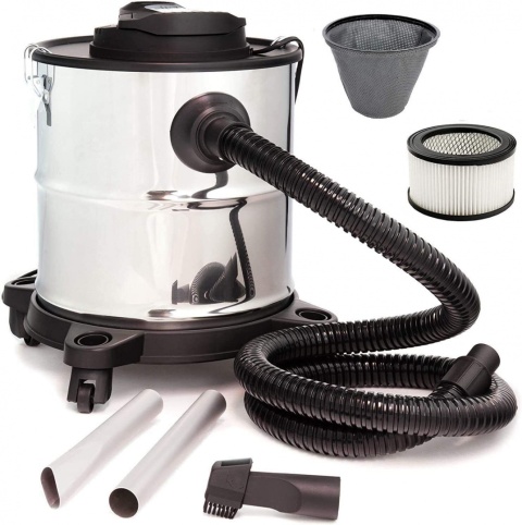 Verda Aschesauger 1650W mit DUAL System Filter HEPA + 3x Sackfilter, Kaminsauger 20L SN121
