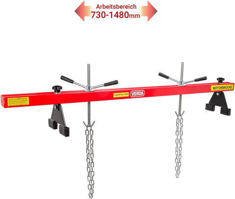 Verda Motorbrücke 500kg 730-1480 mm, Kotflügeltraverse, rot SN0301-1 Verda Motorbrücke 500kg 730-1480 mm, Kotflügeltraverse, rot SN0301-1