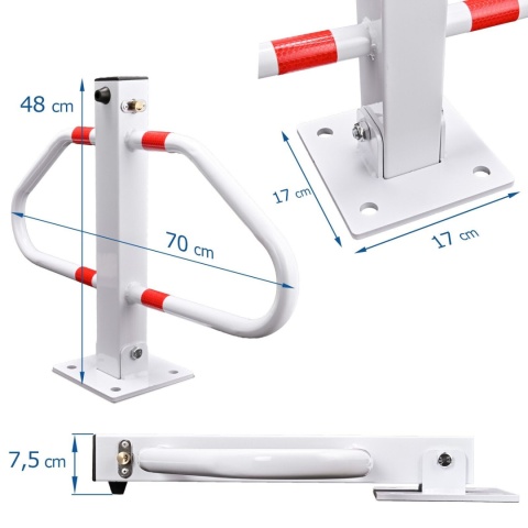 Verda Parkplatzsperre, klappbarer Sperrbügel 48 cm, weiß SN1823