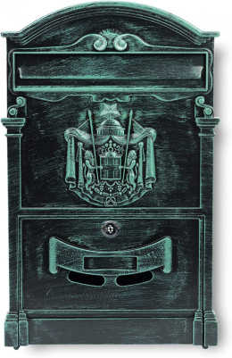Verda Retro Briefkasten aus pulverbeschichtetem Aluguss, Grün Matt SN3663-4