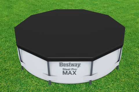 Bestway PVC-Abdeckplane Ø 305 cm, rund, schwarz 58036