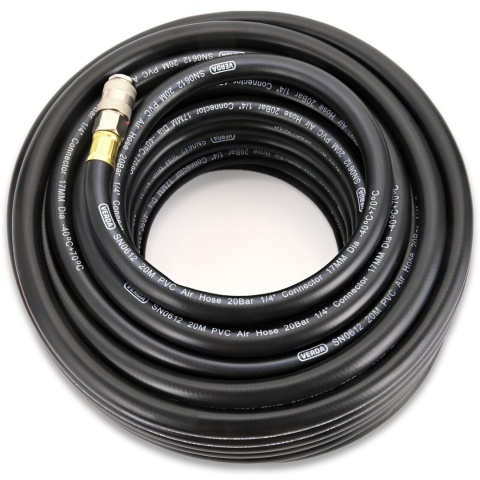 Verda 20 Meter PVC Druckluftschlauch 10 x 17 mm mit Schnellkupplung SN6012
