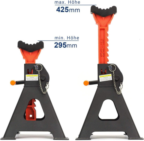 Verda 4x Unterstellböcke 3t, 295 - 425 mm mit Sicherung und Gummiauflage SN2432-2 Verda 4x Unterstellböcke 3t, 295 - 425 mm mit Sicherung und Gummiauflage SN2432-2
