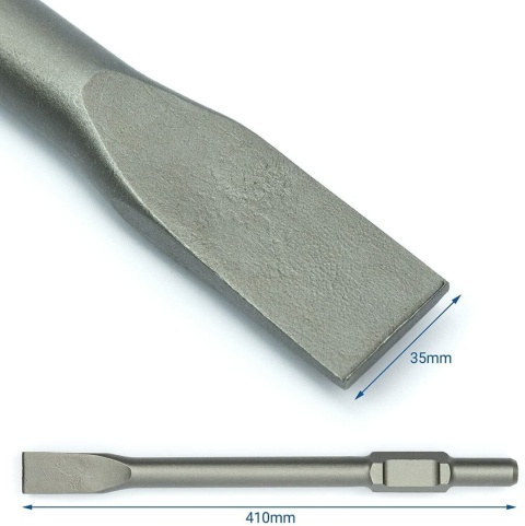 Verda Profi Flachmeißel 410 mm für Abbruchhammer mit 30 mm SDS-HEX Sechskant Aufnahme SN1411