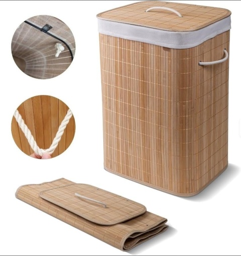 Bambus Wäschekorb Wäschesammler Wäschebox Wäschetonne Wäschetruhe Wäschebehälter SN7081