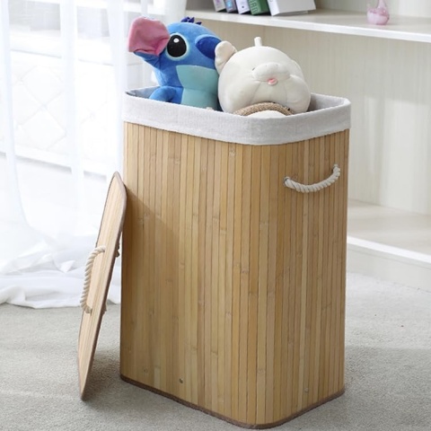 Bambus Wäschekorb Wäschesammler Wäschebox Wäschetonne Wäschetruhe Wäschebehälter SN7081