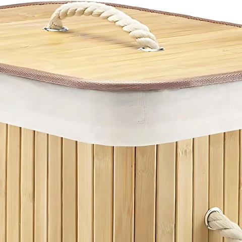 Bambus Wäschekorb Wäschesammler Wäschebox Wäschetonne Wäschetruhe Wäschebehälter SN7081