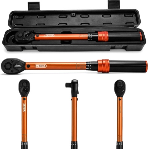 Verda Drehmomentschlüssel 1/2" 10-60 Nm, Teleskopratsche im Koffer, Click-Torque SN1752