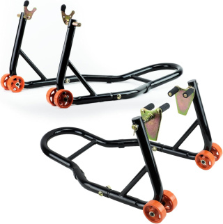 SET Motorradständer Motorrad Montageständer VORNE + HINTEN | V-Typ – Motorradheber-Set für Vorder- und Hinterrad SN1705