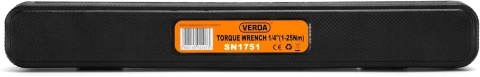 Verda Drehmomentschlüssel 1/4" 1-25 Nm, Teleskopratsche im Koffer, Click-Torque SN1751
