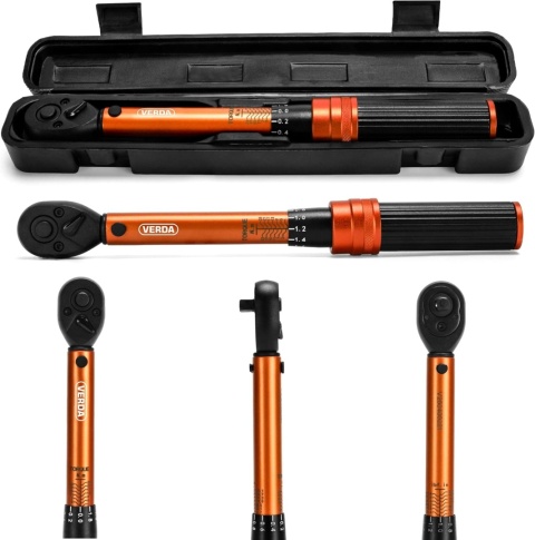 Verda Drehmomentschlüssel 1/4" 1-25 Nm, Teleskopratsche im Koffer, Click-Torque SN1751