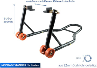 Verda Motorradständer Set VORNE + HINTEN Motorrad Montageständer | L-Form und V-Typ SN1706