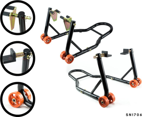 Verda Motorradständer Set VORNE + HINTEN Motorrad Montageständer | L-Form und V-Typ SN1706