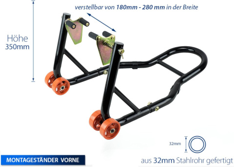 Verda Motorradständer Set VORNE + HINTEN Motorrad Montageständer | L-Form und V-Typ SN1706