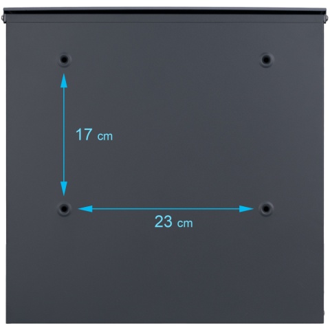 Verda Briefkasten mit Zeitungsfach Anthrazit – Edelstahl Wandbriefkasten 37 × 37 cm