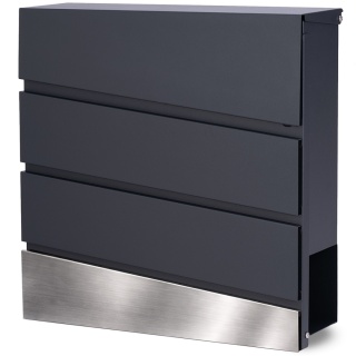 Verda Briefkasten mit Zeitungsfach – Edelstahl Wandbriefkasten modern SN3714-1