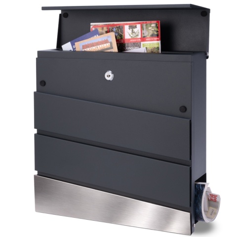 Verda Briefkasten mit Zeitungsfach – Edelstahl Wandbriefkasten modern SN3714-1