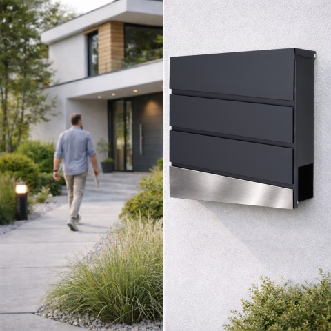 Verda Briefkasten mit Zeitungsfach – Edelstahl Wandbriefkasten modern SN3714-1