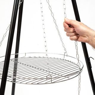 Verda Schwenkgrill 151 cm – Holzkohlegrill mit Dreibein & Feuerstelle
