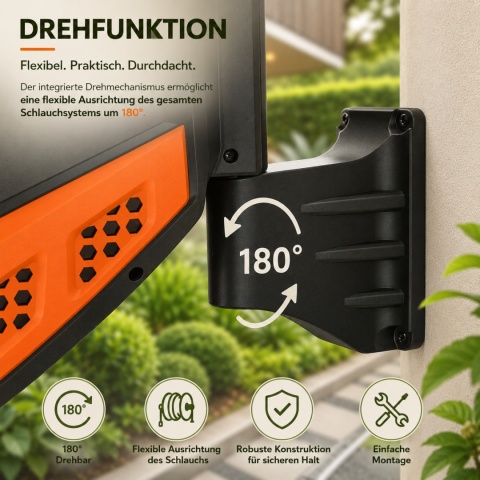 Verda Wand-Schlauchbox 35 m Automatik 180° schwenkbar – Schlauchtrommel 1/2" SN2035
