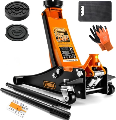 Verda Tiefer Wagenheber 3t Rangierwagenheber 75 - 515 mm mit Doppelkolben SN8013