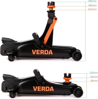 Verda Wagenheber 2,5t Rangierwagenheber 85 - 365 mm mit Tragekoffer SN10668