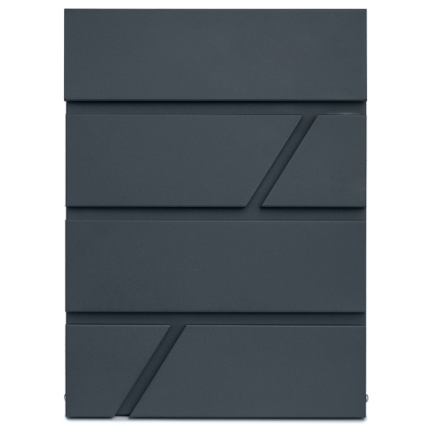 Verda Briefkasten Anthrazit mit Zeitungsfach 37×27×10,5 cm Mailbox Post