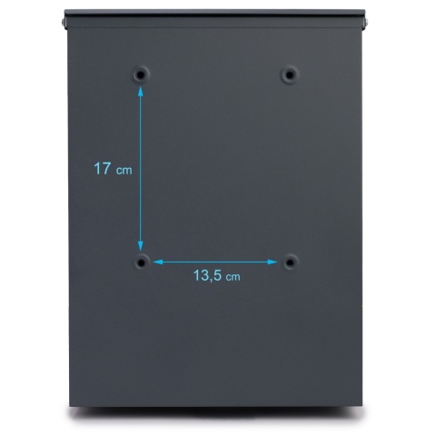 Verda Briefkasten Anthrazit mit Zeitungsfach 37×27×10,5 cm Mailbox Post