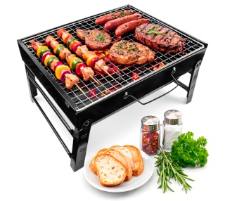 Verda Holzkohlegrill klappbar – Tragbarer Camping Tischgrill 36 × 27 cm