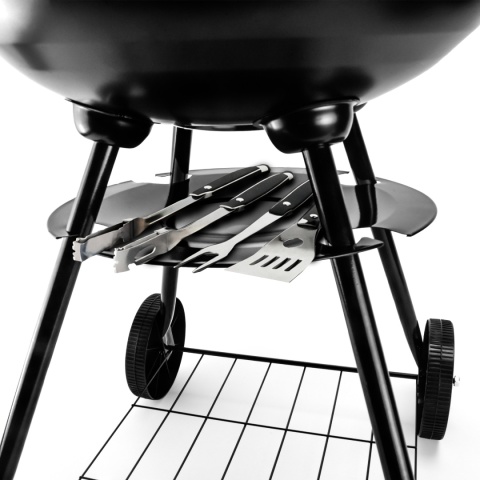 Verda Kugelgrill 72 cm mit Deckel – Holzkohle Grillwagen für Garten SN2040G