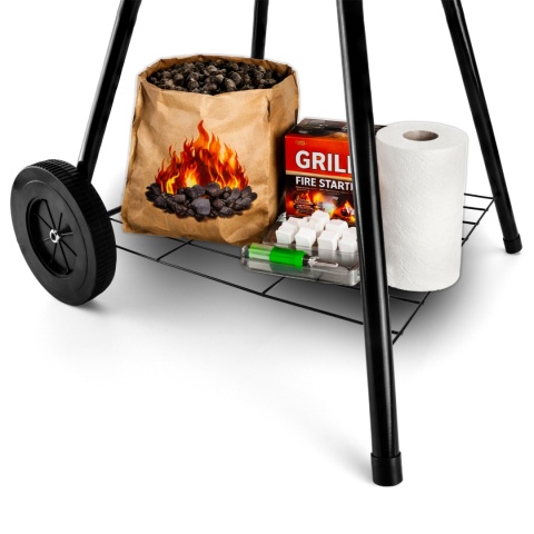 Verda Kugelgrill 72 cm mit Deckel – Holzkohle Grillwagen für Garten SN2040G