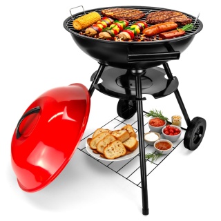 Verda Kugelgrill 72 cm mit Deckel – Holzkohle Grillwagen für Garten SN2040G
