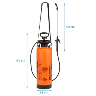 Verda Drucksprüher 10L mit Pumpfunktion Gartenspritze & Pumpsprühflasche