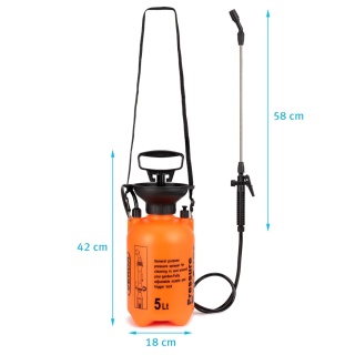 Verda Drucksprüher 5L mit Pumpfunktion Gartenspritze & Pumpsprühflasche