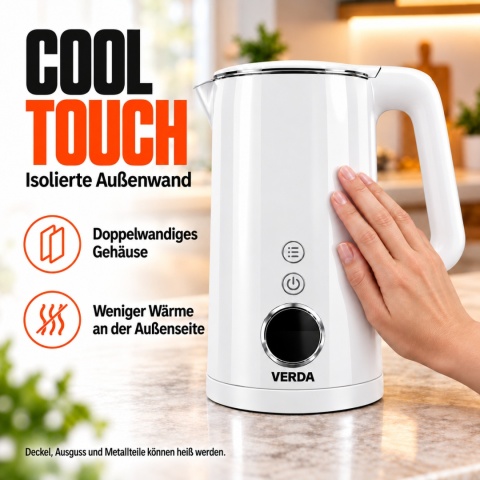 Verda Wasserkocher Mit Temperaturregler 1,7L 2200W mit Kalkfilter 100% BPA FREI SN0617L-17